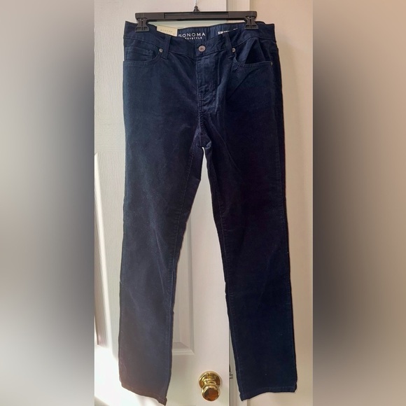 Sonoma Denim - NEW Sonoma Black Corduroy Mid Rise Stretch Slim Straight Jeans size 10